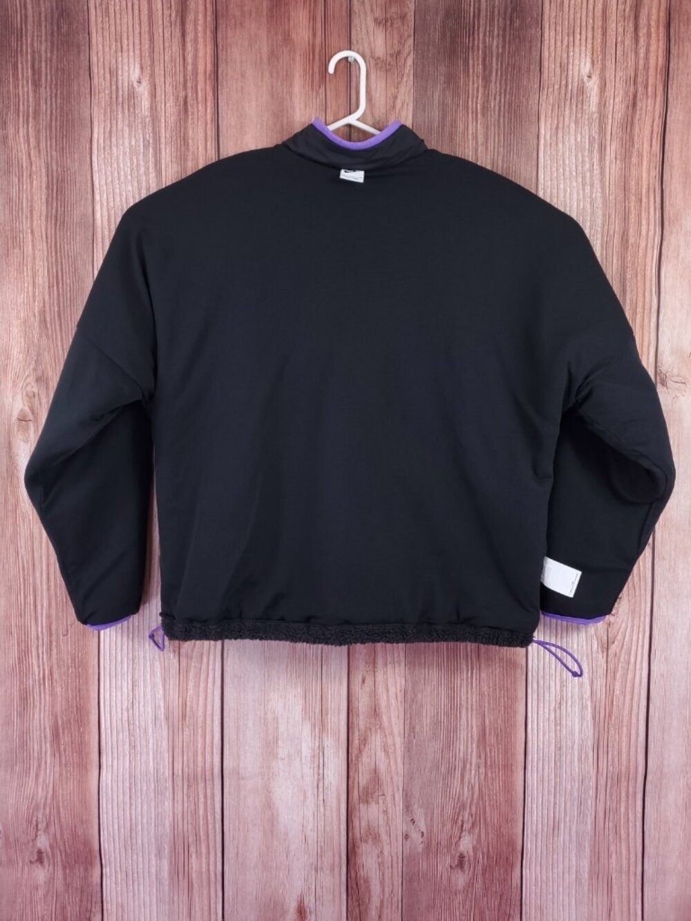 Nike Mens XL Club Fleece Anorak 1/2 Zip Pullover Jacket Black Purple DQ4880-010 - Picture 4 of 15